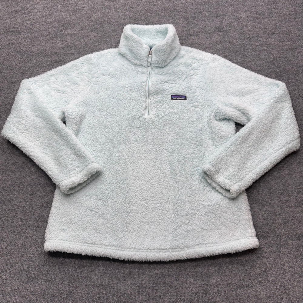 Patagonia Los Gatos Quarter Zip Fleece Pullover Light Blue Womens Large